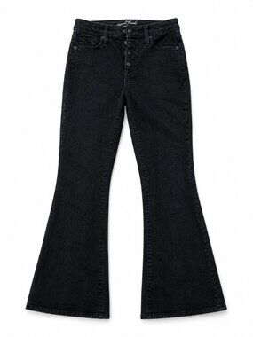 Universal Thread Black Flare Jeans Size 6/28 High Rise Button Fly